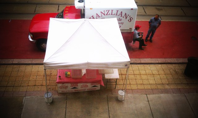 I cannot be expected to get any work done with the meat vendor outside my window.