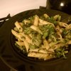 Sauteed broccoli and garlic tossed with penne and pesto.