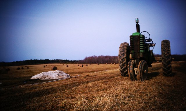 Tractor in a field.