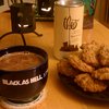 Oatmeal chocolate chip cookies, Theo *sipping* chocolate (16oz is far too rich).