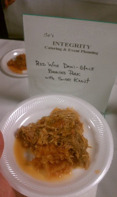 #BN360 Red wine demi-glace braised pork with sweet kraut.