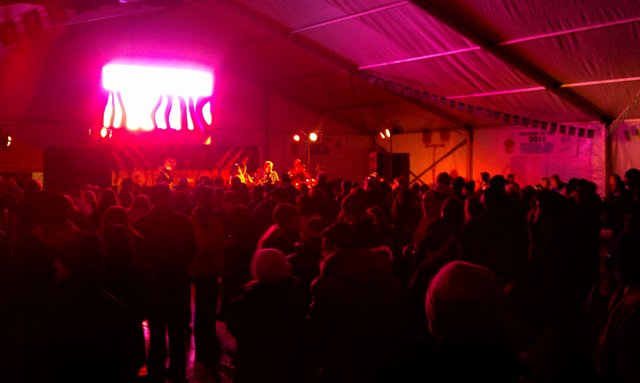 Inside the beer / band tent.