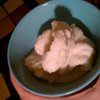 Fresh batch of coconut sorbet. I may have gone a little heavy on the vanilla bean.
