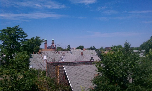 #BUFunscripted Looking out over original Polish immigrant housing to distant church.