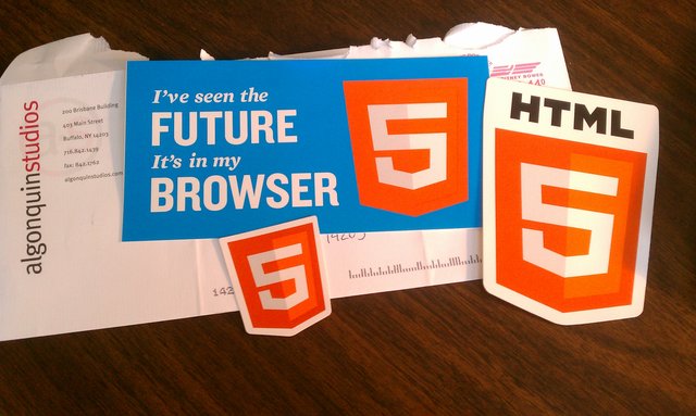 Got my free (with SASE) @W3C #HTML5 stickers today. Where to stick...