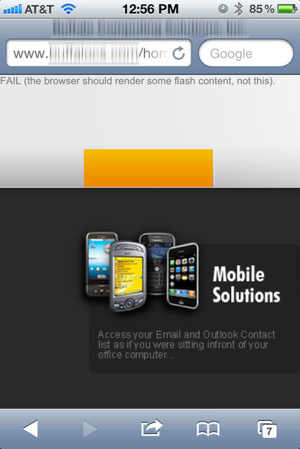 If you offer "mobile" services and your own templates call you a failure when viewed on mobile, that's bad.