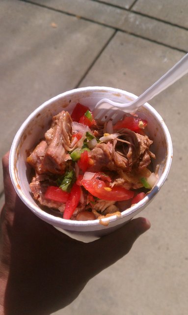 With the season for MAP salad ending, opted for @WholeHogTruck's rice & beans & pork.