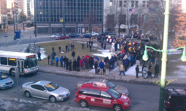 Protesting. For unions. In another state. During work hours.