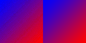 Dithered and smooth gradients.