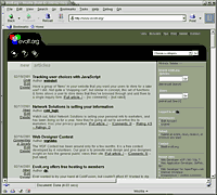 evolt.org home page as viewed in Mozilla 0.8