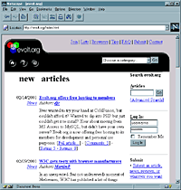 evolt.org home page as viewed in Netscape Navigator 3.04