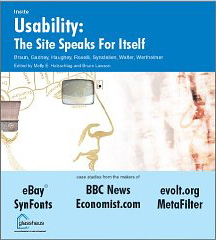 Cover of Usability: The Site Speaks for Itself