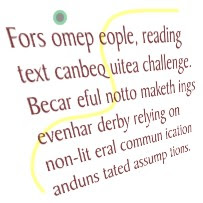 Example of jumbled text.