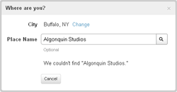 The menu options, but no 'Algonquin Studios.'