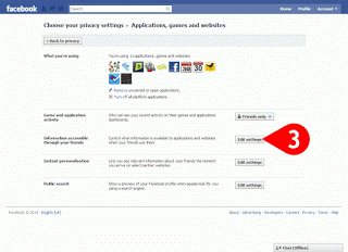 Facebook security settings screen shot.