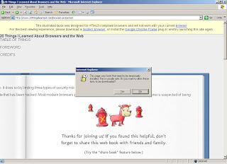 Screen shot of the site in IE6, before downloading the fonts.