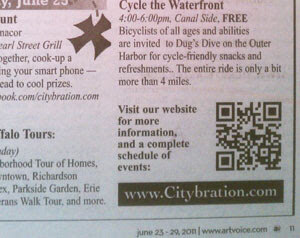 Image of a newspaper ad with a QR code.