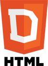 HTML5 logo mocked up as DHTML logo.