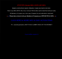 Craigslist's SOPA/PIPA protest page.