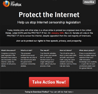 Mozilla's SOPA/PIPA protest page.