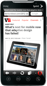 The Venture Beat article as viewed through a mobile browser.