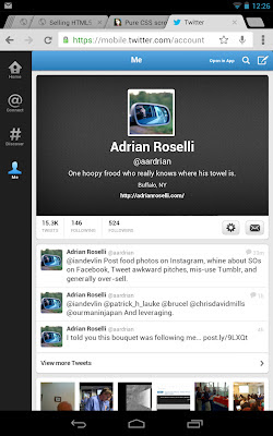 Screen capture of old Twitter header on mobile browser (Chrome on Nexus 7).