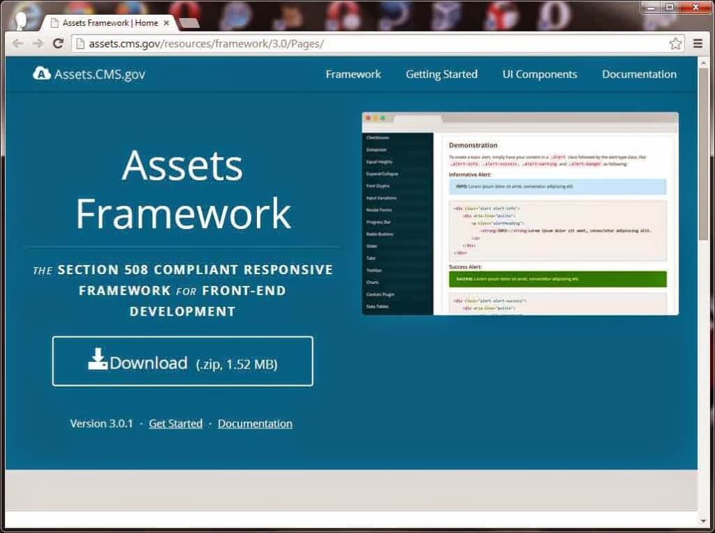 Screen shot of Assets.cms.gov.