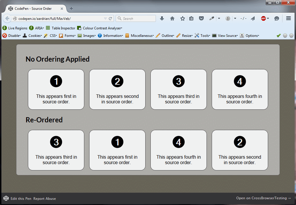 Animation of Firefox 41 tabbing through flex items.