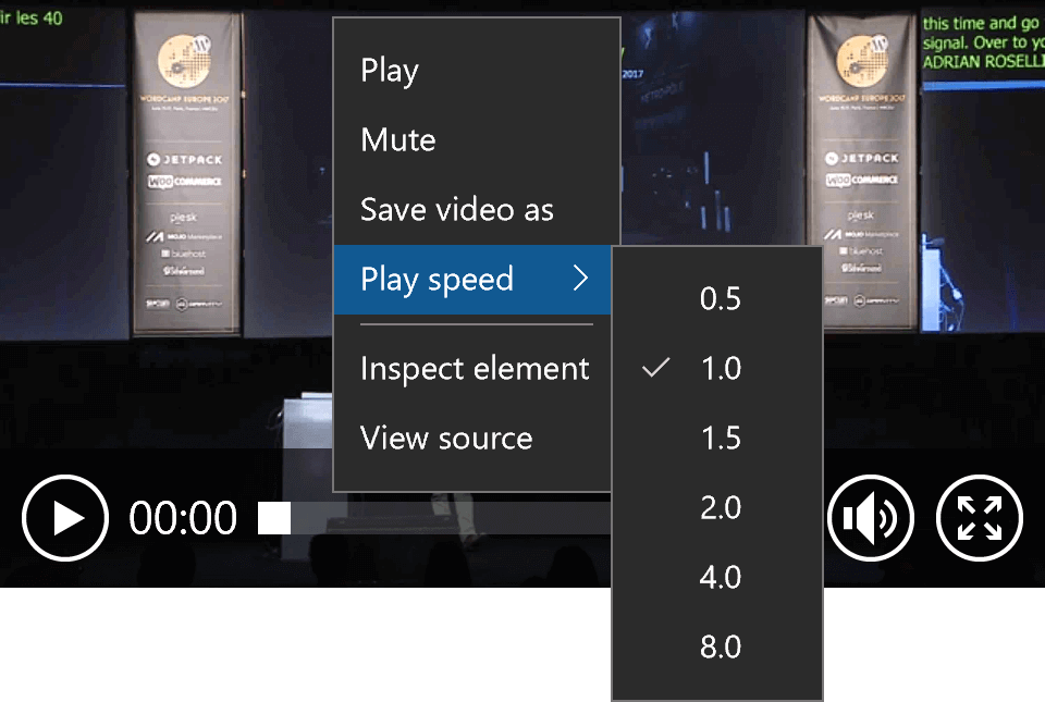 Playback Speed In Default Video Players Adrian Roselli