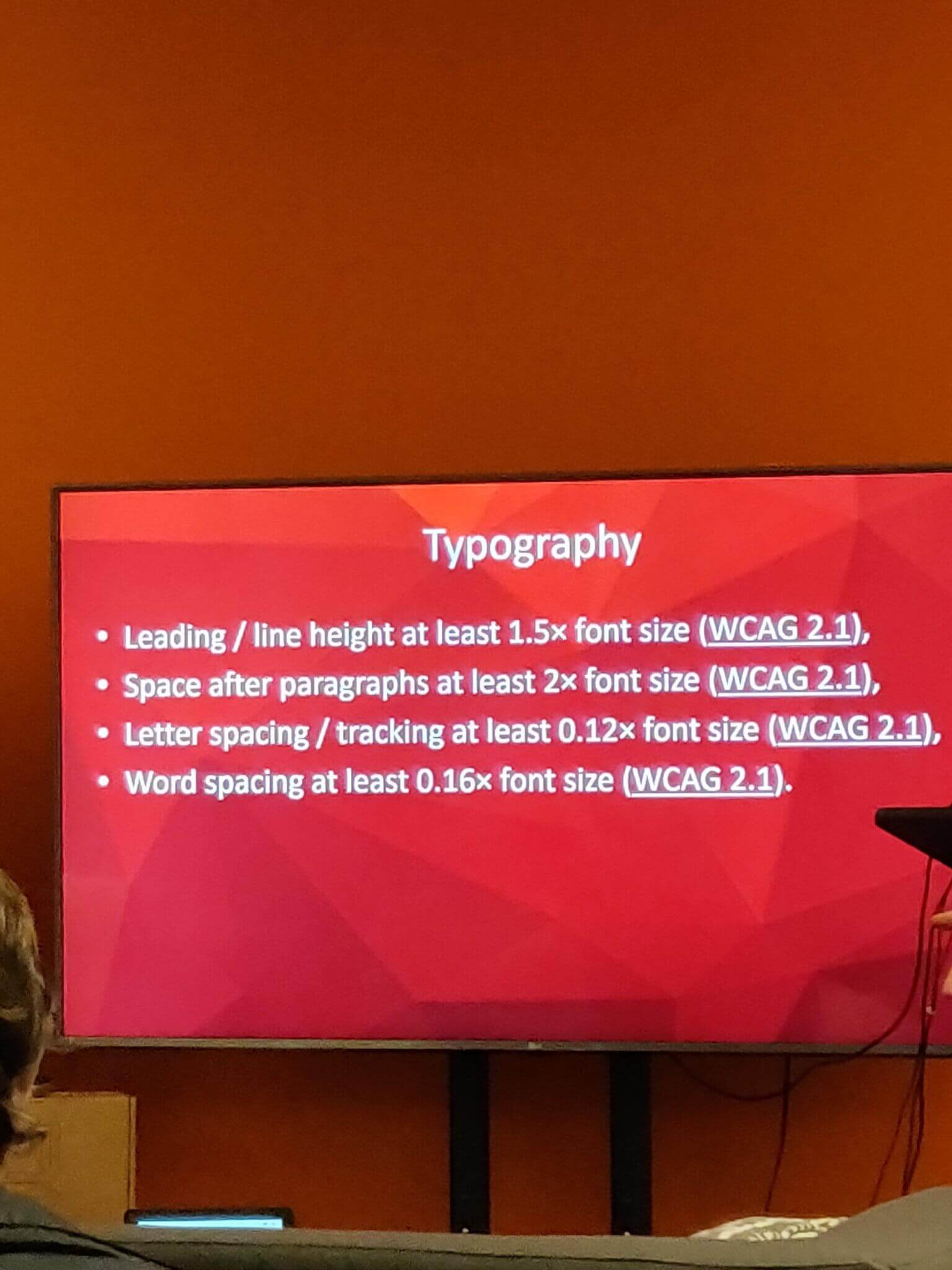 A slide on typography.