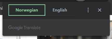 The Chrome auto-translate option showing English as an option.