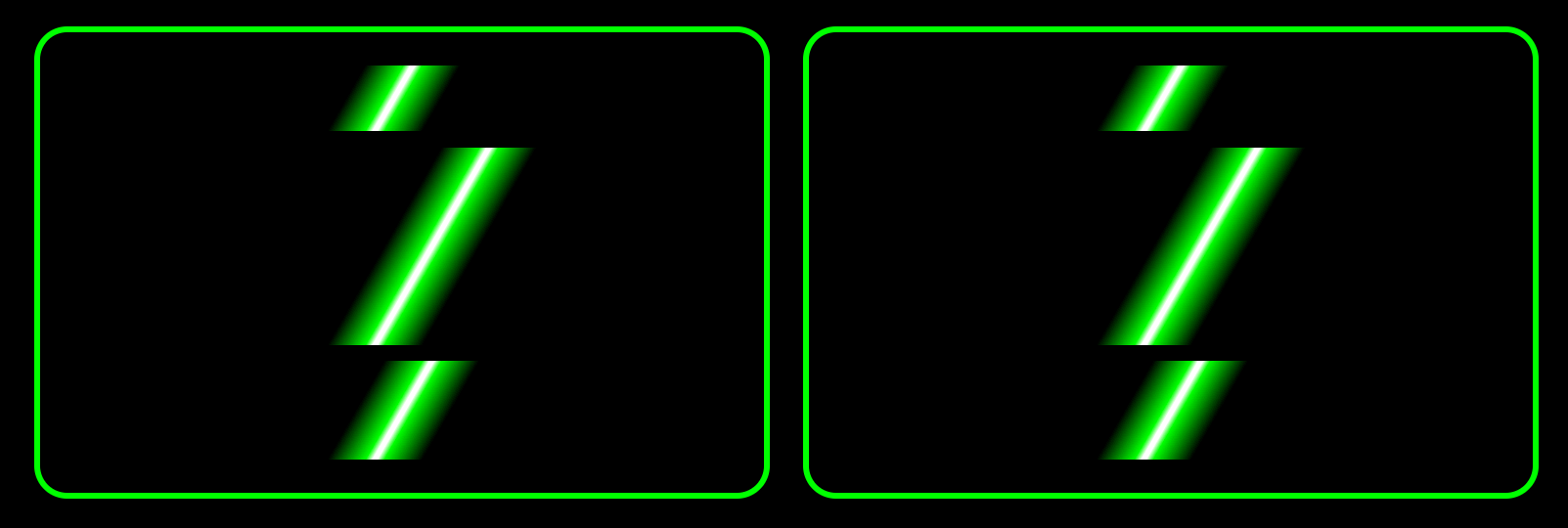 Green angled lines on a black background.