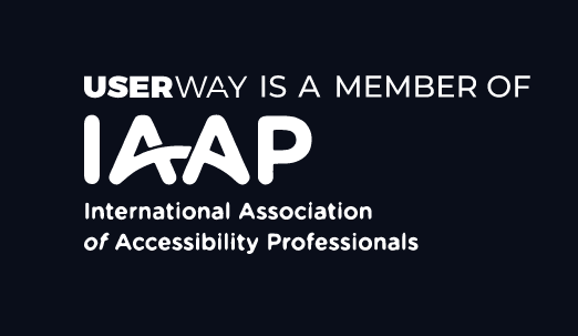 The footer of the UserWay site, showing the IAAP logo.