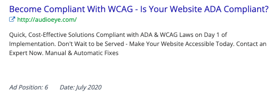 Become Compliant with WCAG - Is Your Website ADA Compliant? Quick, Cost-Effective Solutions Compliant with ADA & WCAG Laws on Day 1 of Implementation. Don't Wait to be Served - Make Your Website Accessible Today. Contact an Expert Now. Manual & Automatic Fixes. Ad position: 6. Date: July 2020.