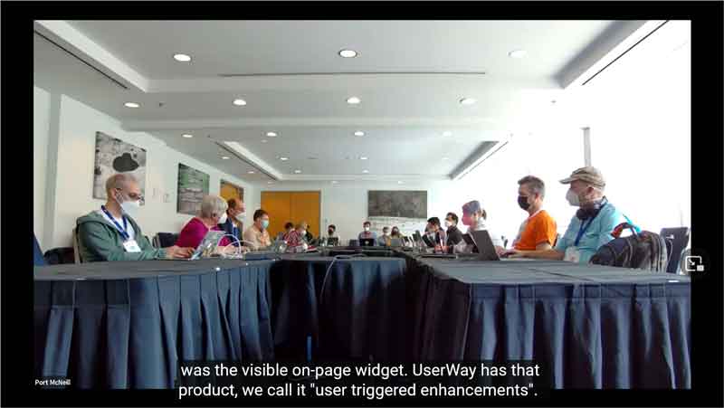 Video caption: …was the visible on-page widget. UserWay has the product, we cann it "user triggered enhancements".
