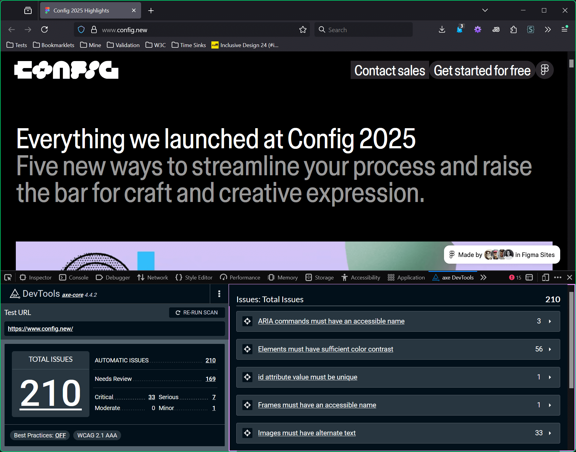Axe results for the Config.new site.