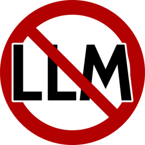 LLM in a red circle and slash.