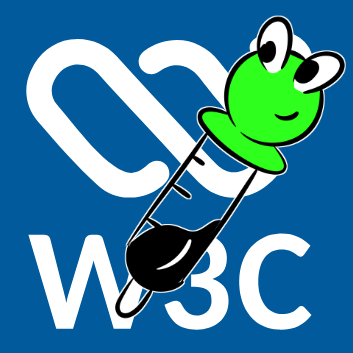 The W3C logo with a frog-headed eyedropper over it.